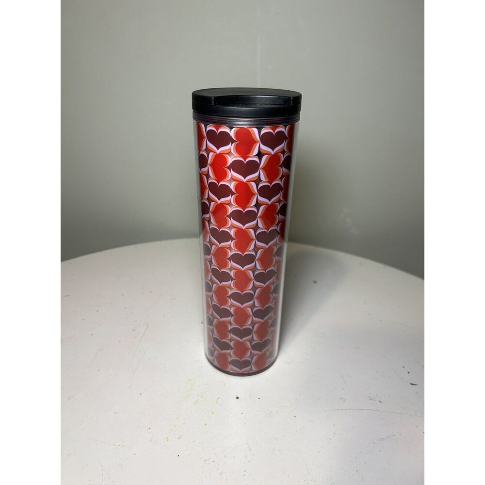 Starbucks Heart Tumbler Cup Valentine Red‎ Pink Plastic Slim Hot Cold 2019 NEW